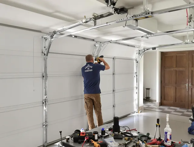 Tallmadge Garage Door Repair certified technician performing precision garage door repair in Tallmadge