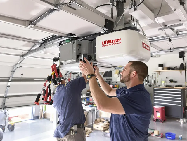 Tallmadge Garage Door Repair technician performing advanced diagnostics on garage opener in Tallmadge