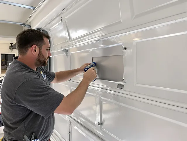 Garage door panel repair by Tallmadge Garage Door Repair in Tallmadge